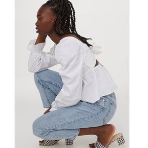 H&M Bow Back Cotton Blouse